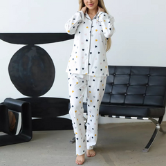 Women's Cotton Love Print Pajama Set - fabric detail