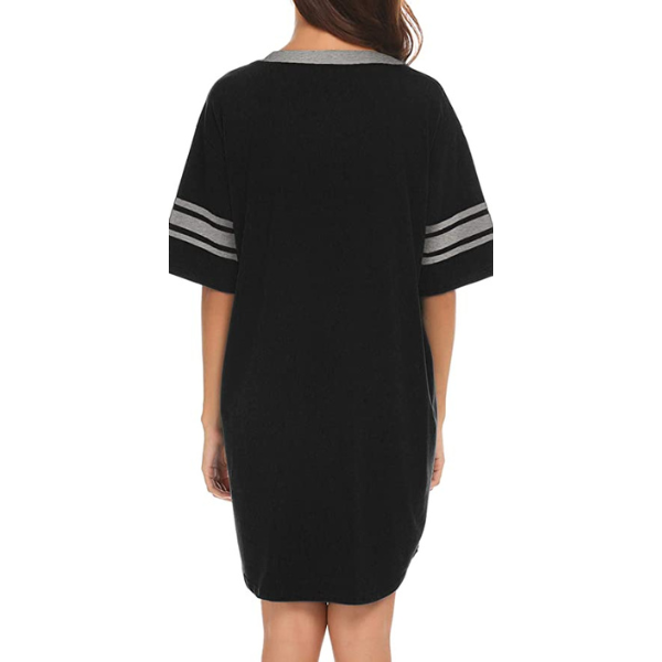 Women's Cotton V-Neck Short Sleeve Sleep Top - detail view