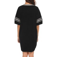 Women's Cotton V-Neck Short Sleeve Sleep Top - detail view