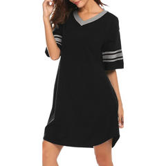 Women's Cotton V-Neck Short Sleeve Sleep Top - lifestyle view