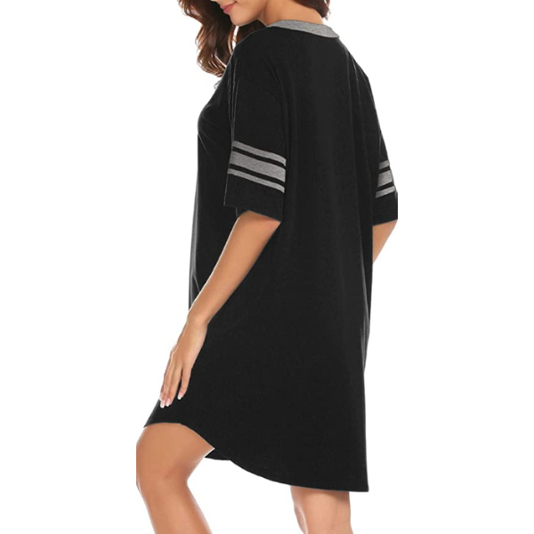 Women's Cotton V-Neck Short Sleeve Sleep Top - flat lay