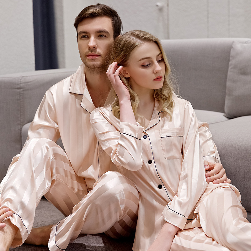 Couple Satin Pajama Set - front view