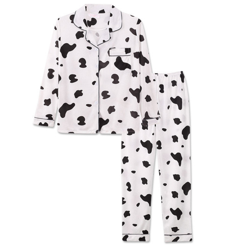 Cow Print Pajama Set - front view