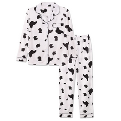 Cow Print Pajama Set - front view