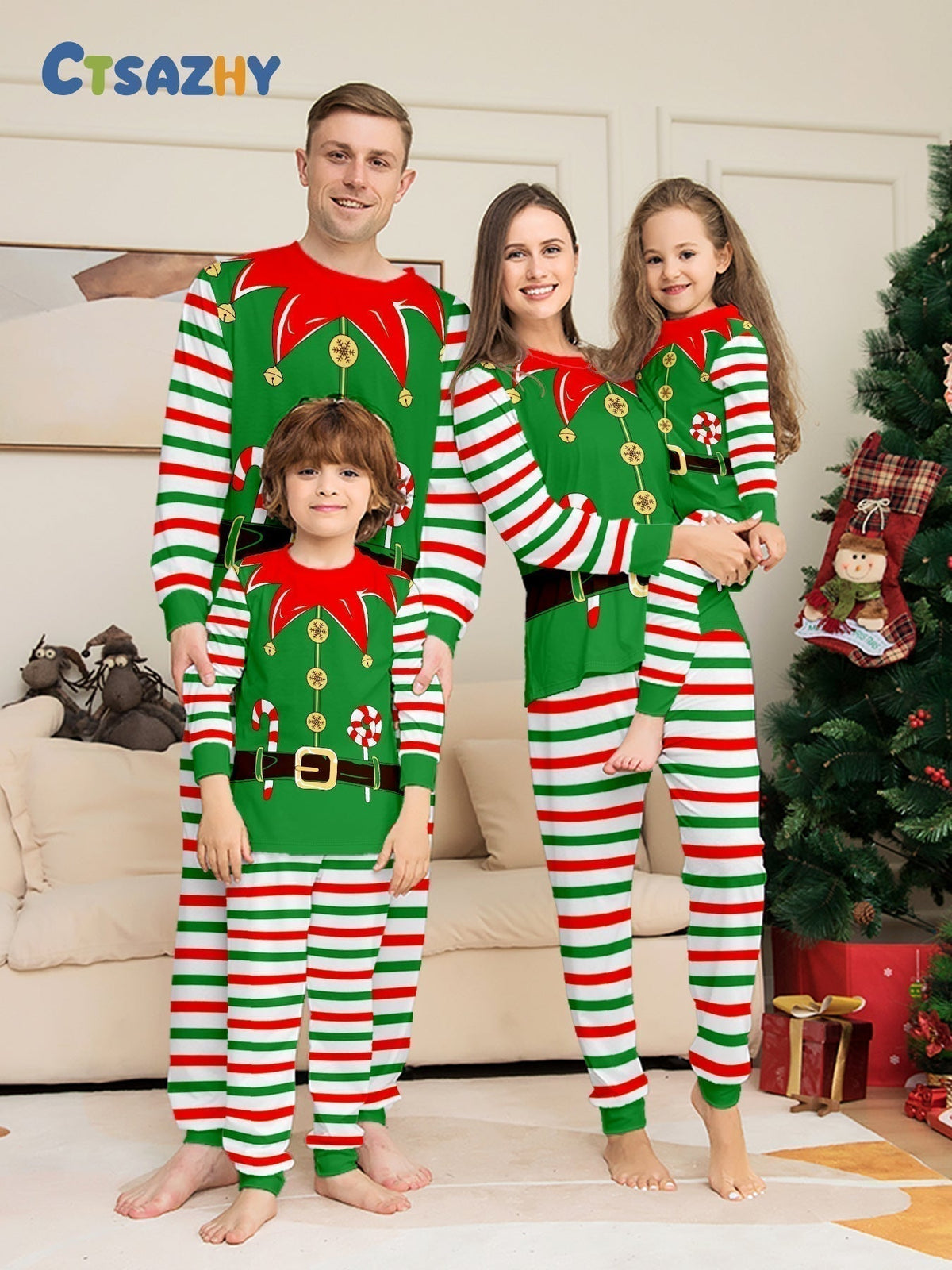 Christmas Family Party Pajama Set - front view