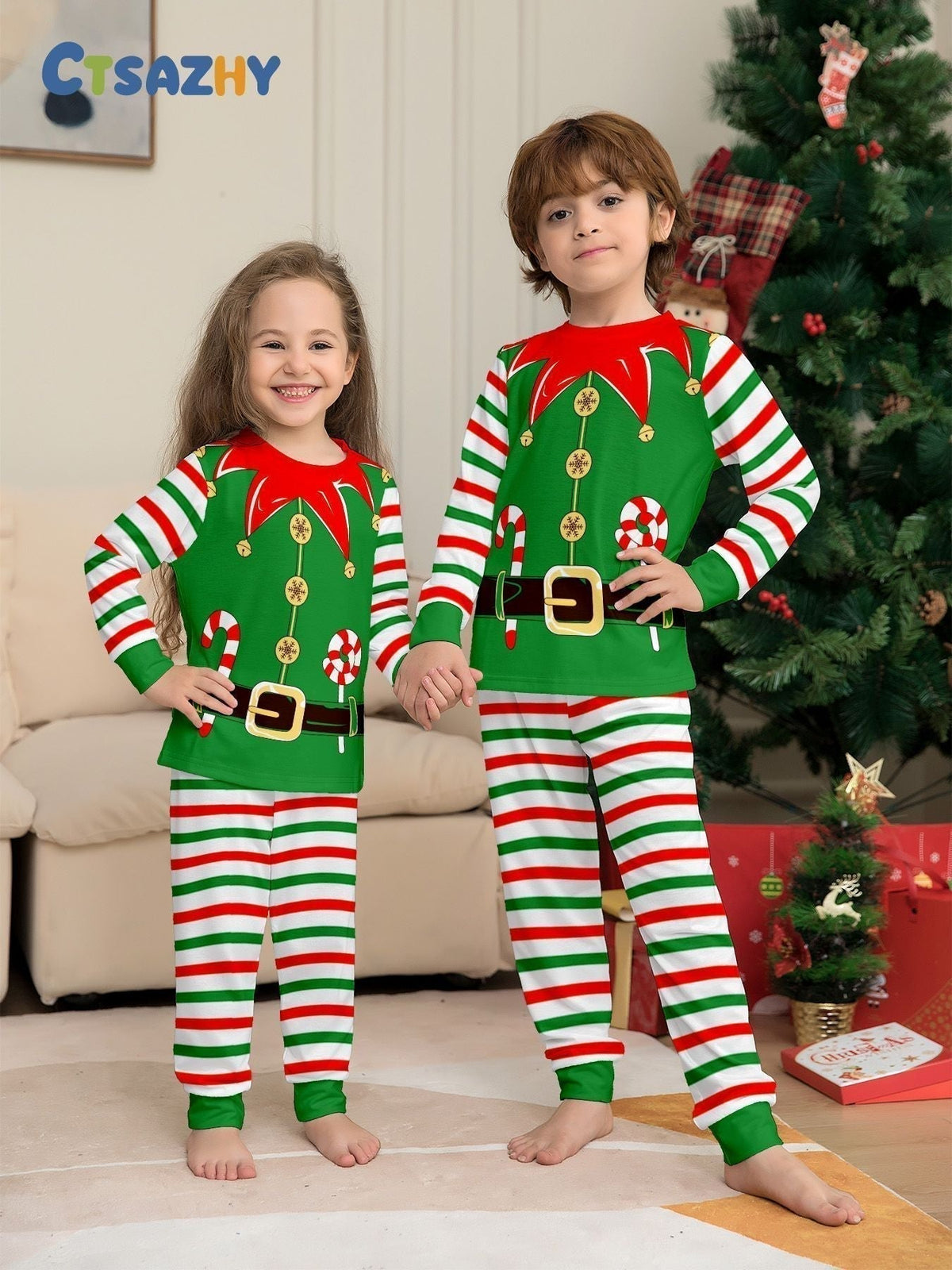 Christmas Family Party Pajama Set - model wearing