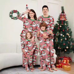 Santa Head Print Christmas Family Pajama Set - back view