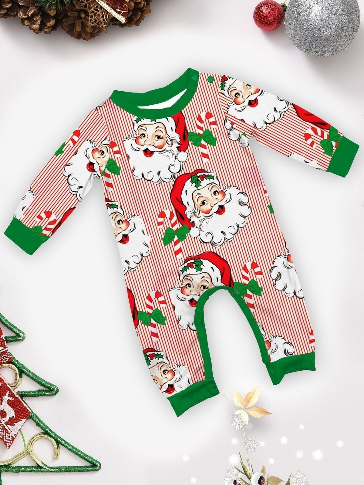 Santa Head Print Christmas Family Pajama Set - lifestyle shot
