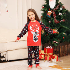 Christmas Deer Print Family Pajamas - side view