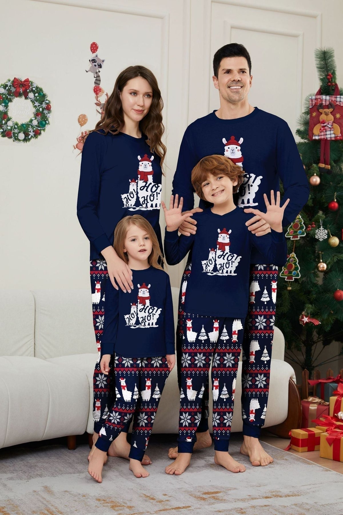 Christmas Ho Ho Ho Family Pajama Set - back view