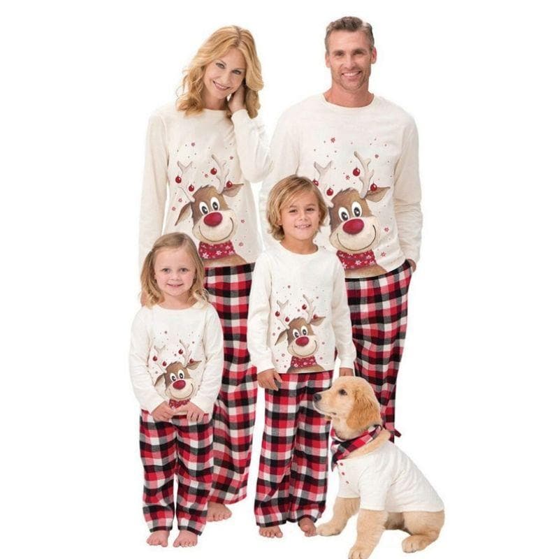 Family Holiday Reindeer Matching Pajama Set - front view