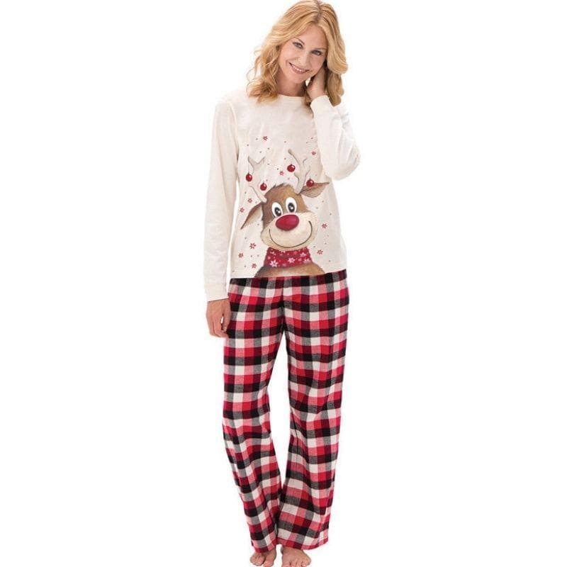 Family Holiday Reindeer Matching Pajama Set - model wearing