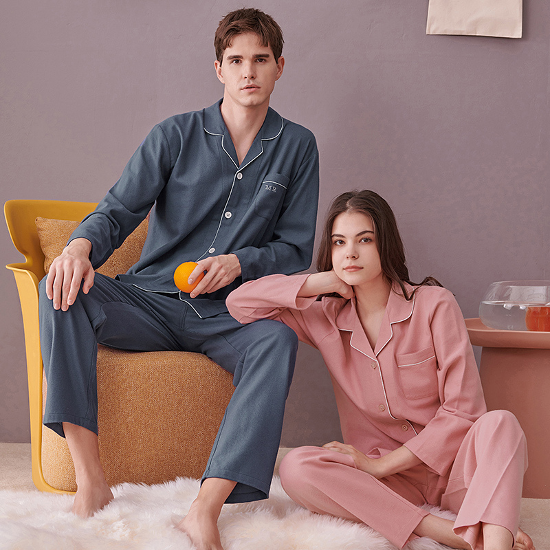 Couple Flannel Pajama Set - front view