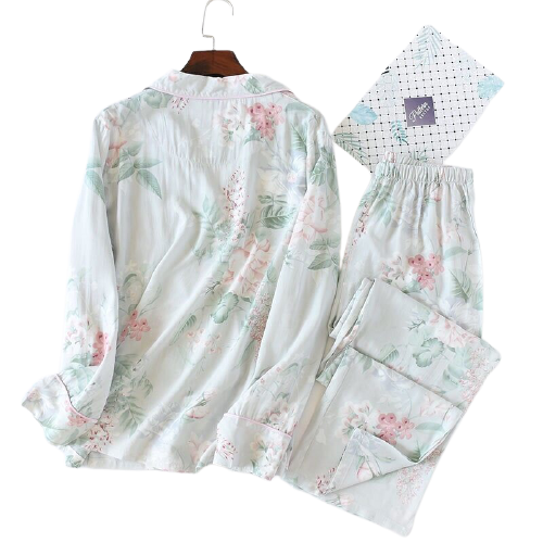 Floral Print Pajama Set - model wearing