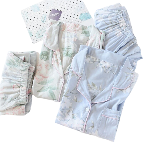 Floral Print Pajama Set - fabric detail