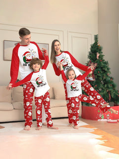 Red & White Santa Family Pajama Set - front view