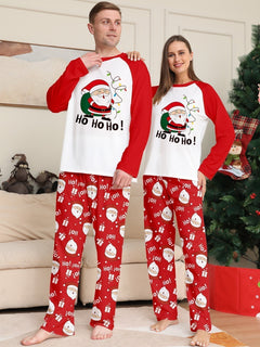 Red & White Santa Family Pajama Set - back view