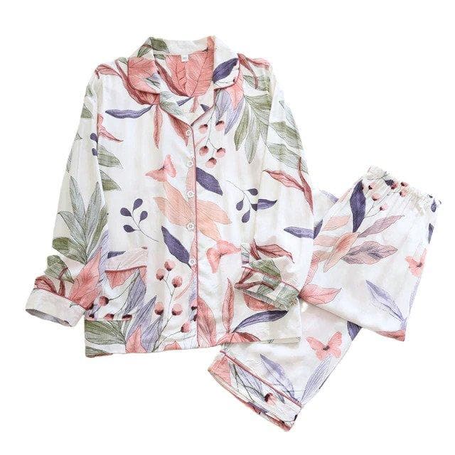 Women's Full-Print Pajama Pant Set - front view