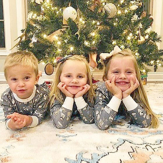 Grey and White Family Christmas Matching Pajamas - fabric detail
