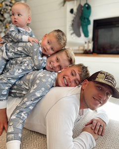 Grey and White Family Christmas Matching Pajamas - detail view