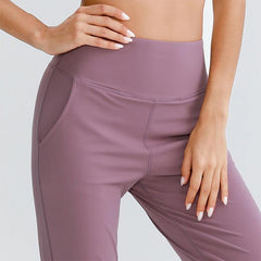 Women's High-Waist Loose Joggers with Pockets - model wearing