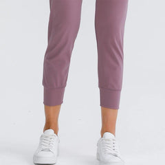 Women's High-Waist Loose Joggers with Pockets - back view