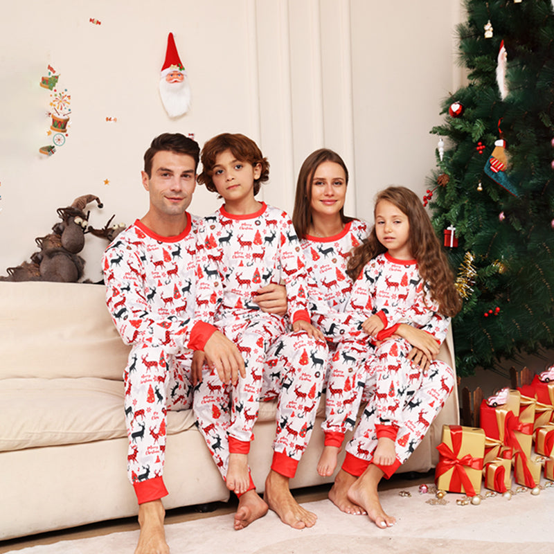 Family Holiday Christmas Deer Matching Pajamas - model wearing