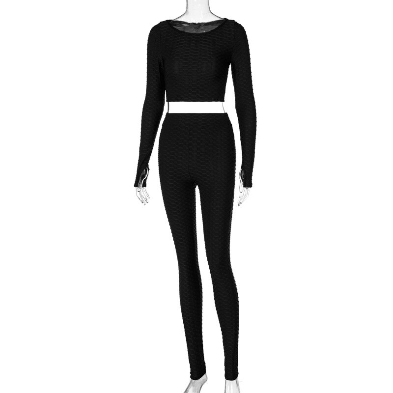 Women's Honeycomb 2-Piece Gym Set - fabric detail