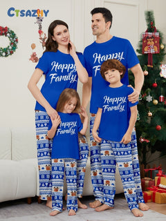 Family Happy Christmas Matching Pajama Set - back view