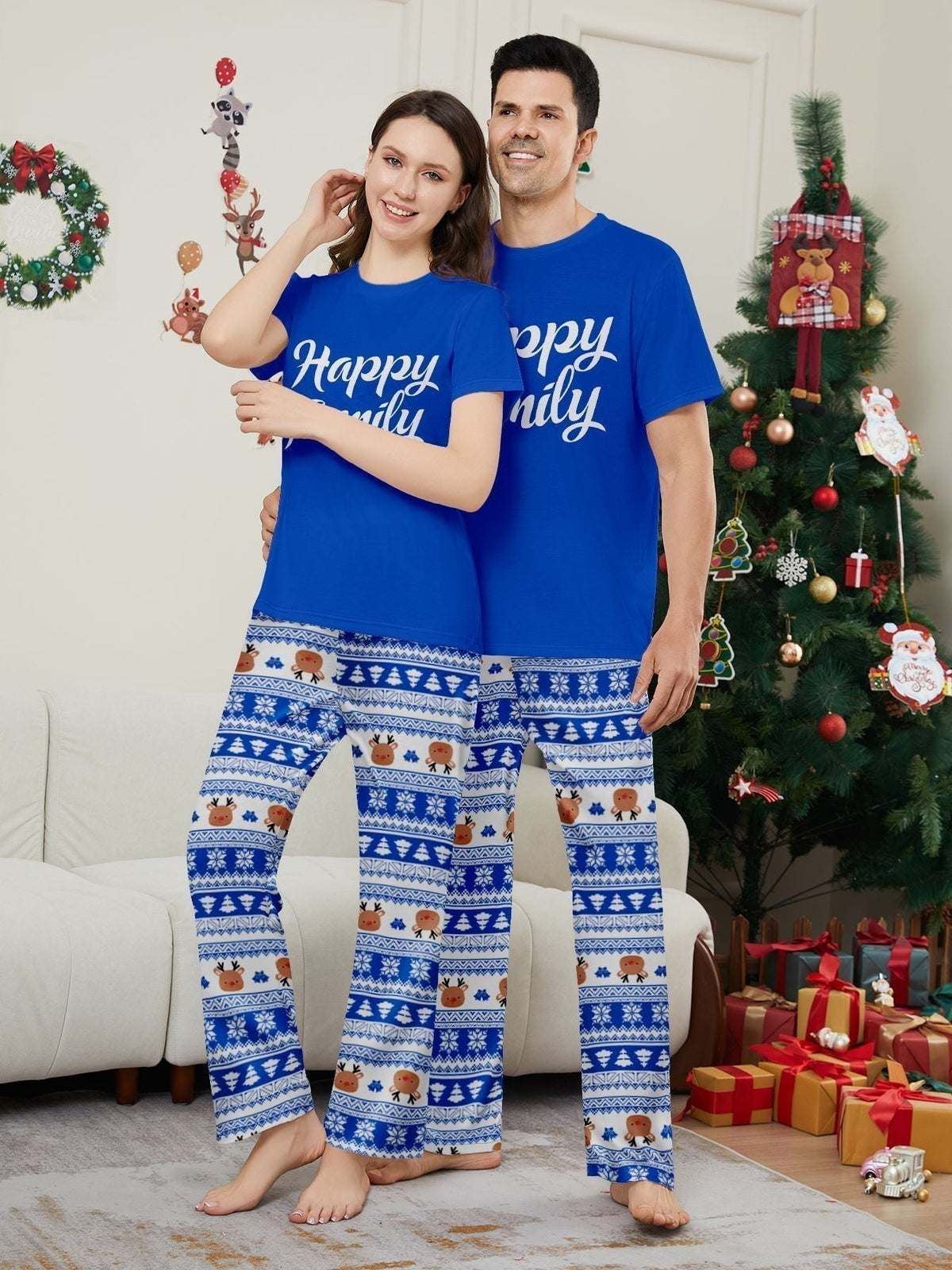 Family Happy Christmas Matching Pajama Set - fabric detail