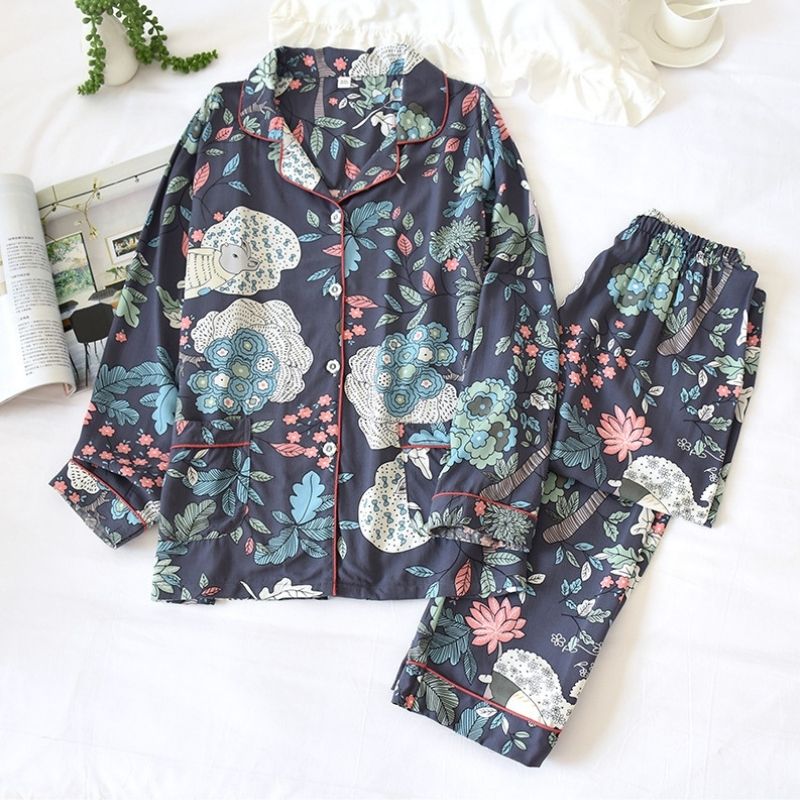 Women's Jungle Rabbit Pajama Set - front view