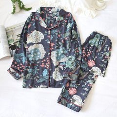 Women's Jungle Rabbit Pajama Set - front view
