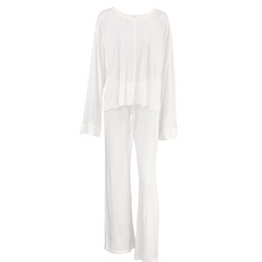 Women's Loose-Fit Pure Cotton Wide-Leg Pajama Set - side view