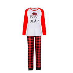 Family Mama Papa Bear Christmas Pajama Set - back view