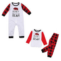 Family Mama Papa Bear Christmas Pajama Set - fabric detail