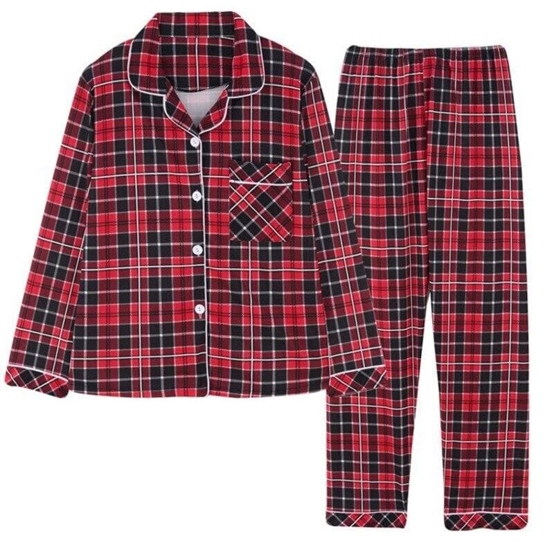 Men's Check Pajama Set - front view