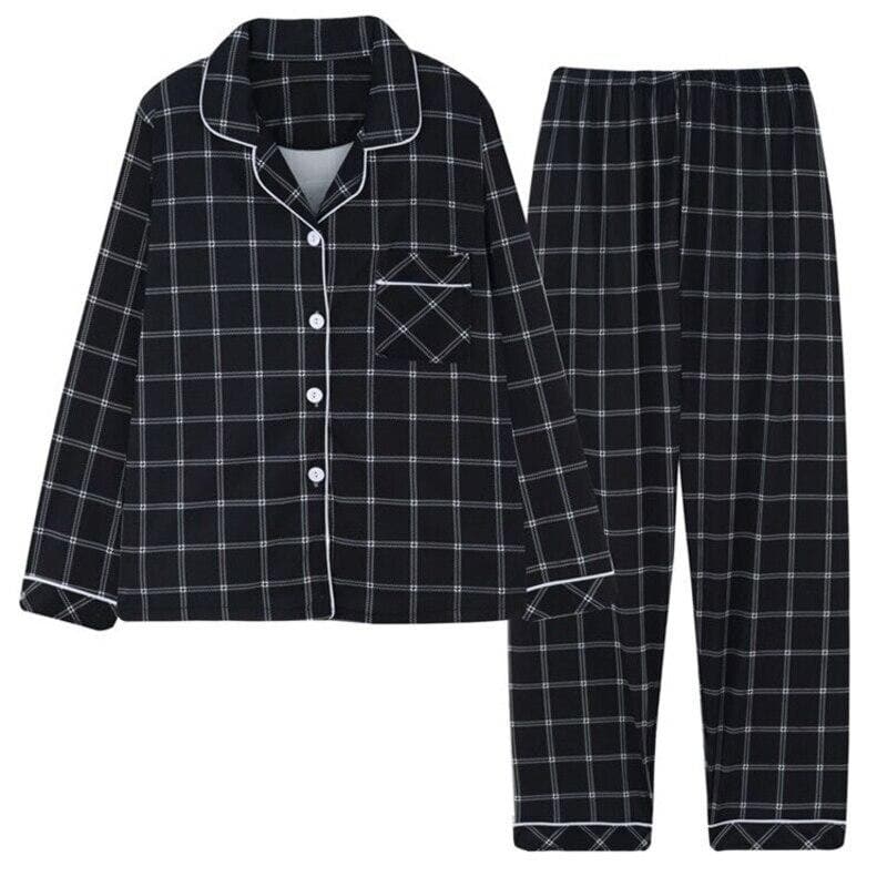 Men's Check Pajama Set - fabric detail