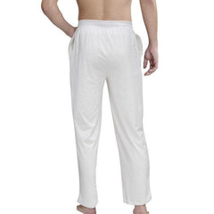 Men's Loose-Fit Cotton Pajama Pants with Pockets - back view