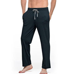 Men's Loose-Fit Cotton Pajama Pants with Pockets - detail view