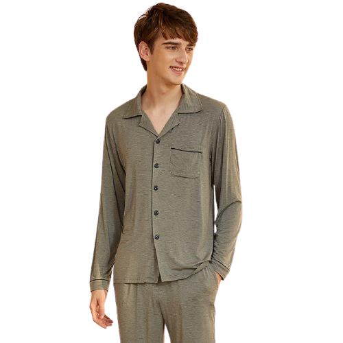 Men's Long-Sleeve Pajama Set - fabric detail
