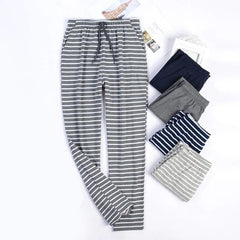 Men's Striped Cotton Pajamas - front view