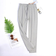 Men's Striped Cotton Pajamas - model wearing