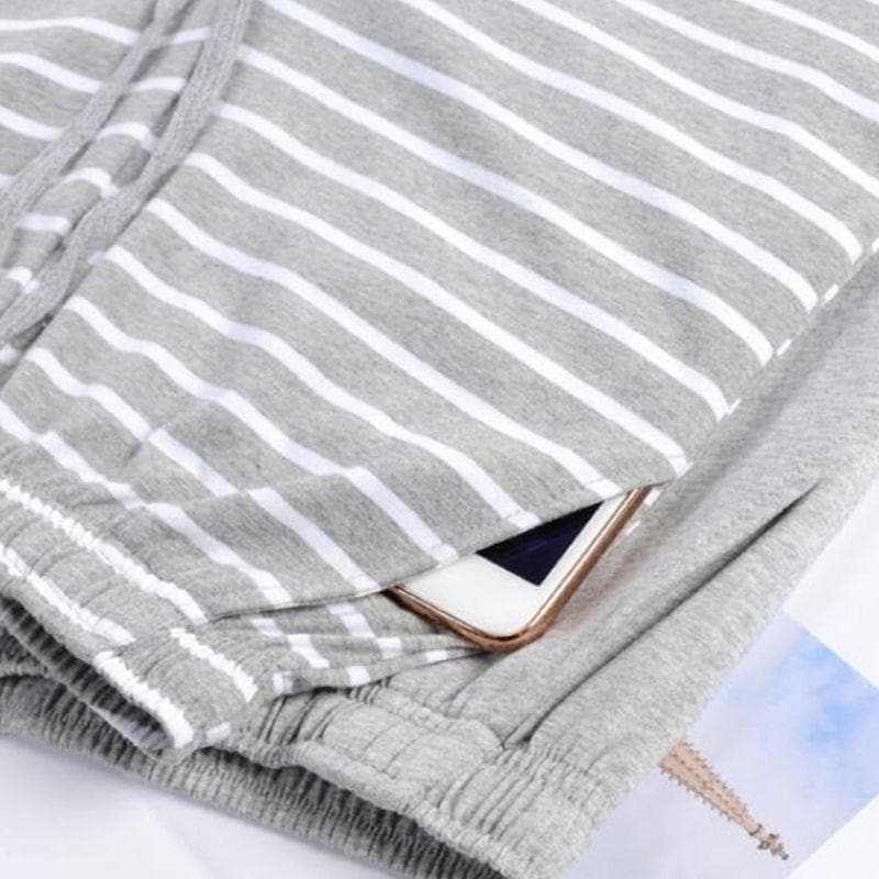 Men's Striped Cotton Pajamas - back view