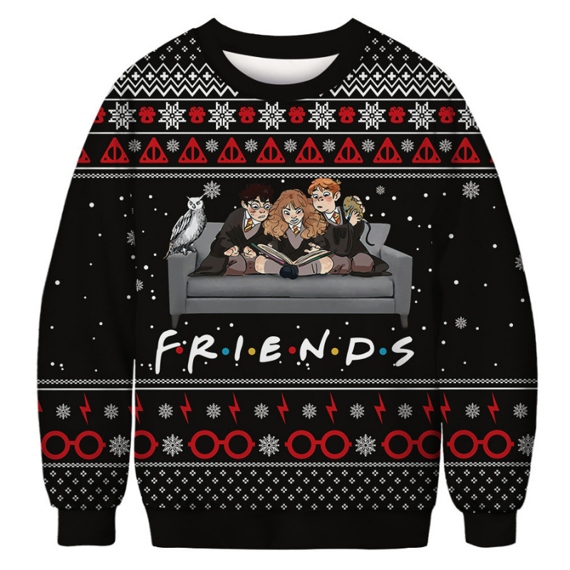 Men's Long-Sleeved Christmas Ugly Sweater - front view