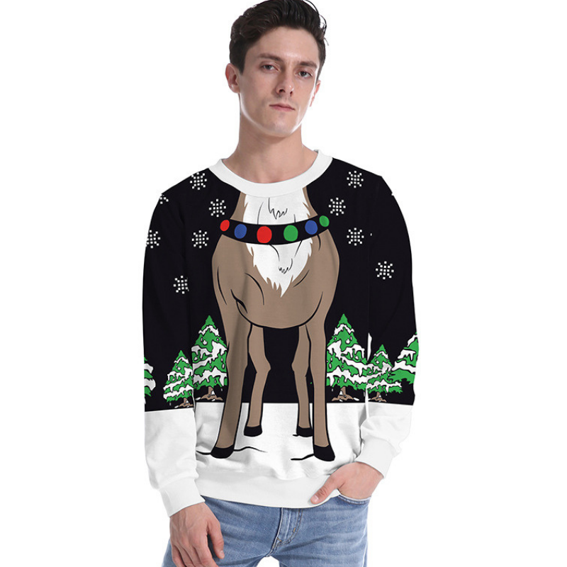 Unisex Long-Sleeve Christmas Ugly Sweater - back view