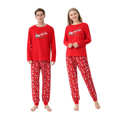 Merry Christmas Printed Pajama Set - front view