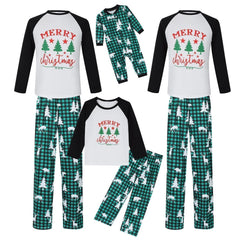 Merry Christmas Check Family Pajama Set - model wearing