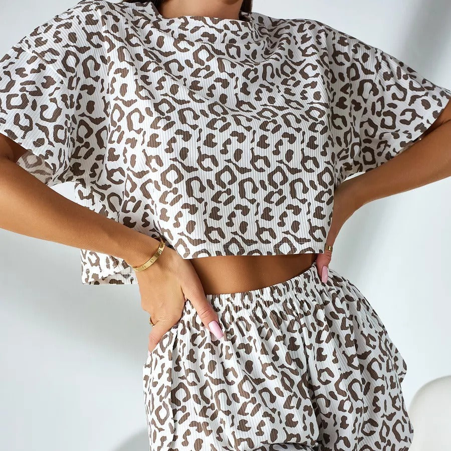 Mew Leopard Print Shorts Set - lifestyle shot