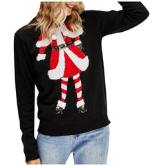 Women's Christmas Embroidered Sweater - lifestyle shot