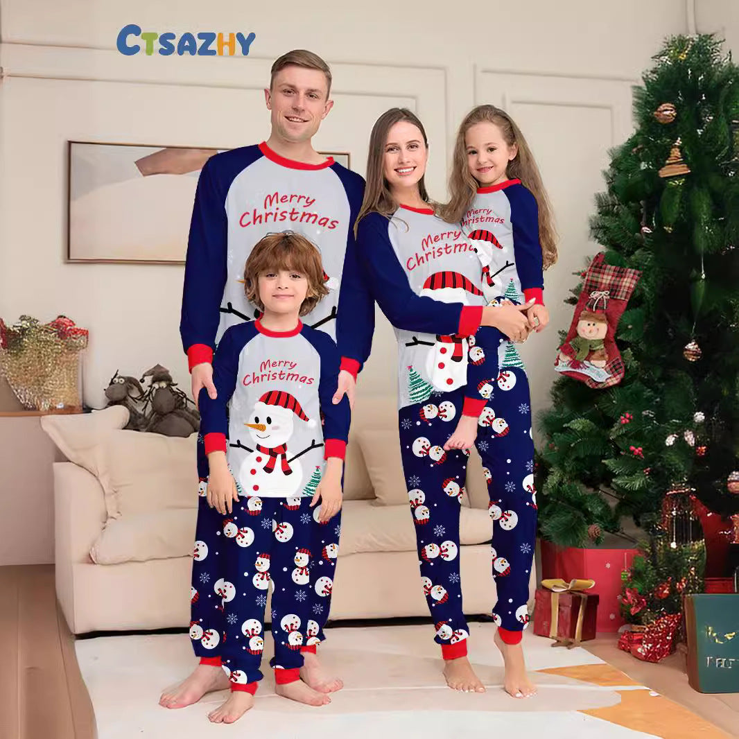Snowman Family Matching Christmas Pajamas - back view